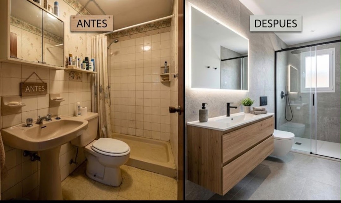 Baño antes y después